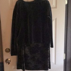 🎃Jones New York 2 Pc Green Dress Crushed Velour